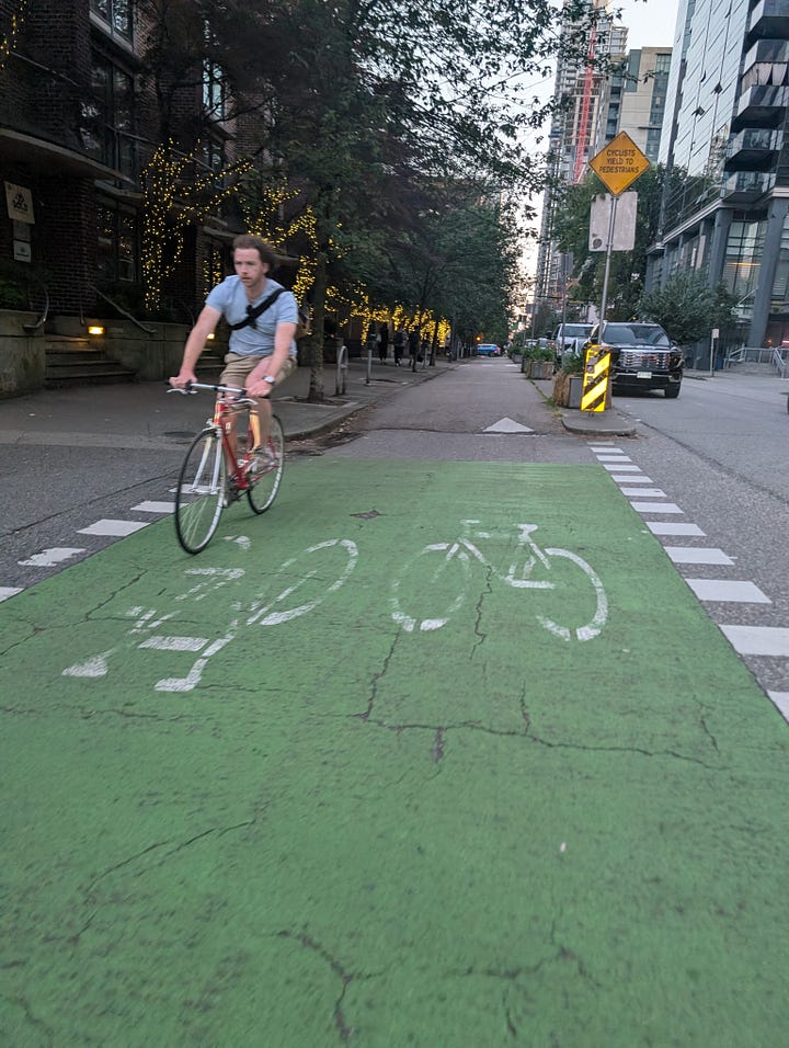 City bike lanes of Vancouver