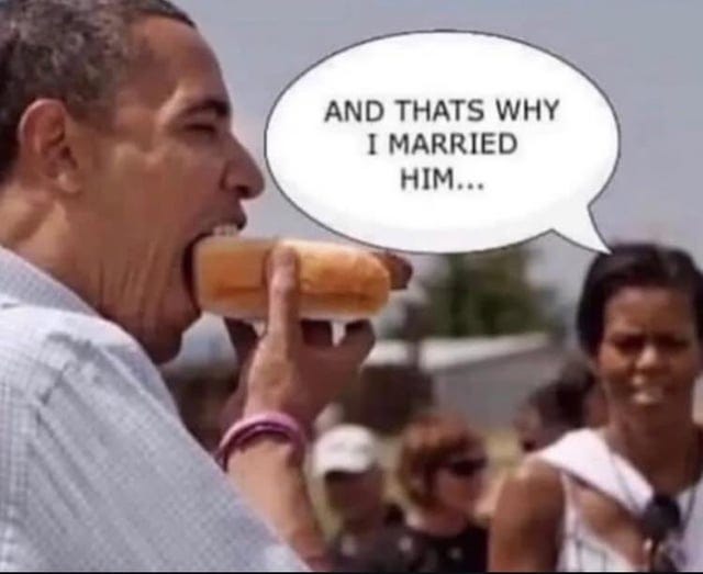 r/ConservativeMemes - What’s more American than a President eating a hotdog!