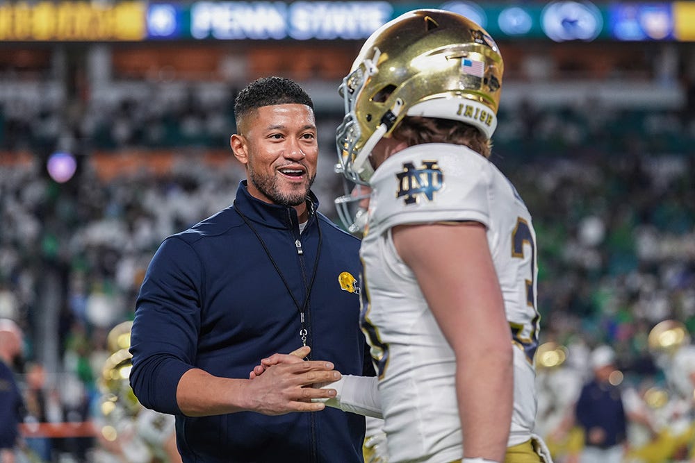 Notre Dame's Marcus Freeman sets a first in FBS football national  championship | National Catholic Reporter