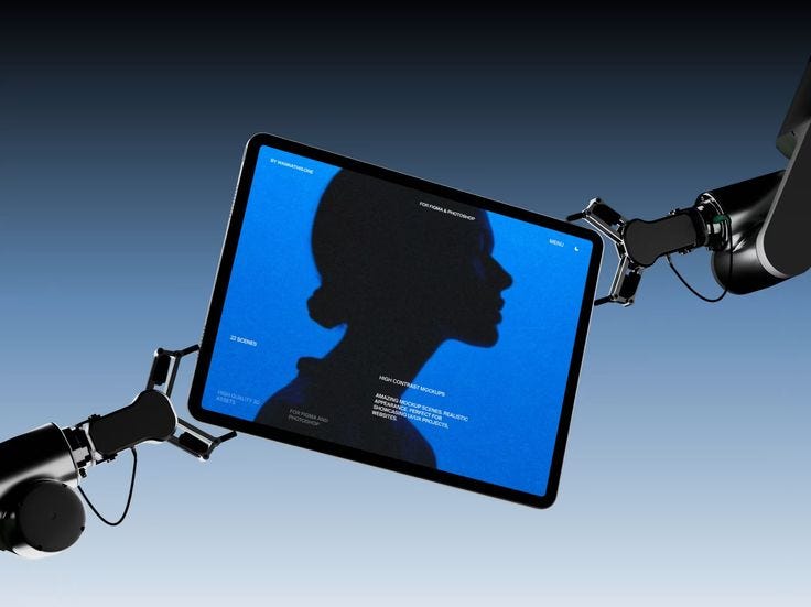 This may contain: a computer screen with a silhouette of a person's head on it and a microphone attached to the monitor This may contain: a computer screen with a silhouette of a person's head on it and a microphone attached to the monitor