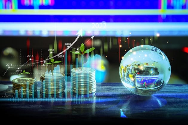 Row of coins for finance and business background investing, savings and accounts, finance, bank, business concept idea, trading, investment, funds, bonds, dividends, interest, trees growing on coins.