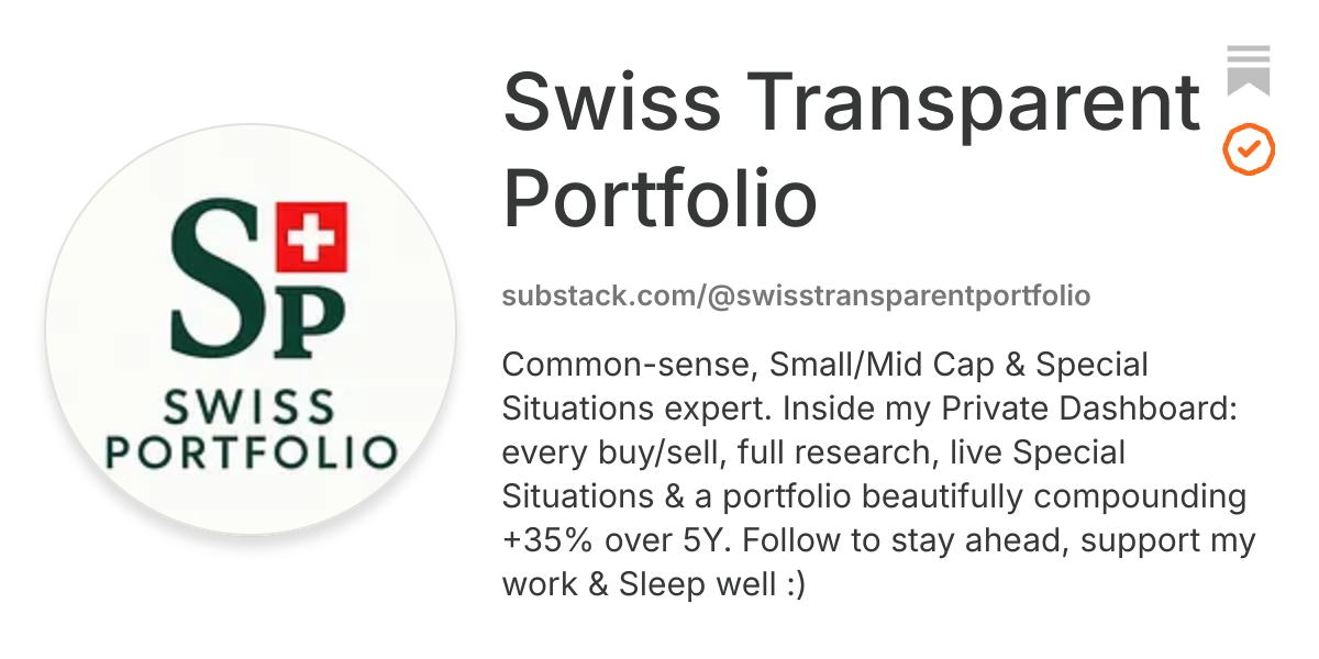 Swiss Transparent Portfolio | Substack