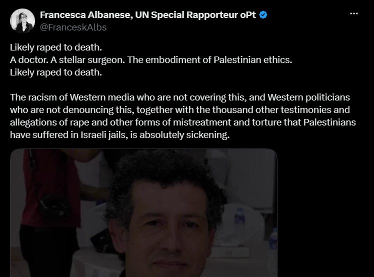 Il dottor Hussam Abu Safiya è regolarmente aggredito e deliberatamente privato del sonno durante la detenzione israeliana - Palestine Will Be Free