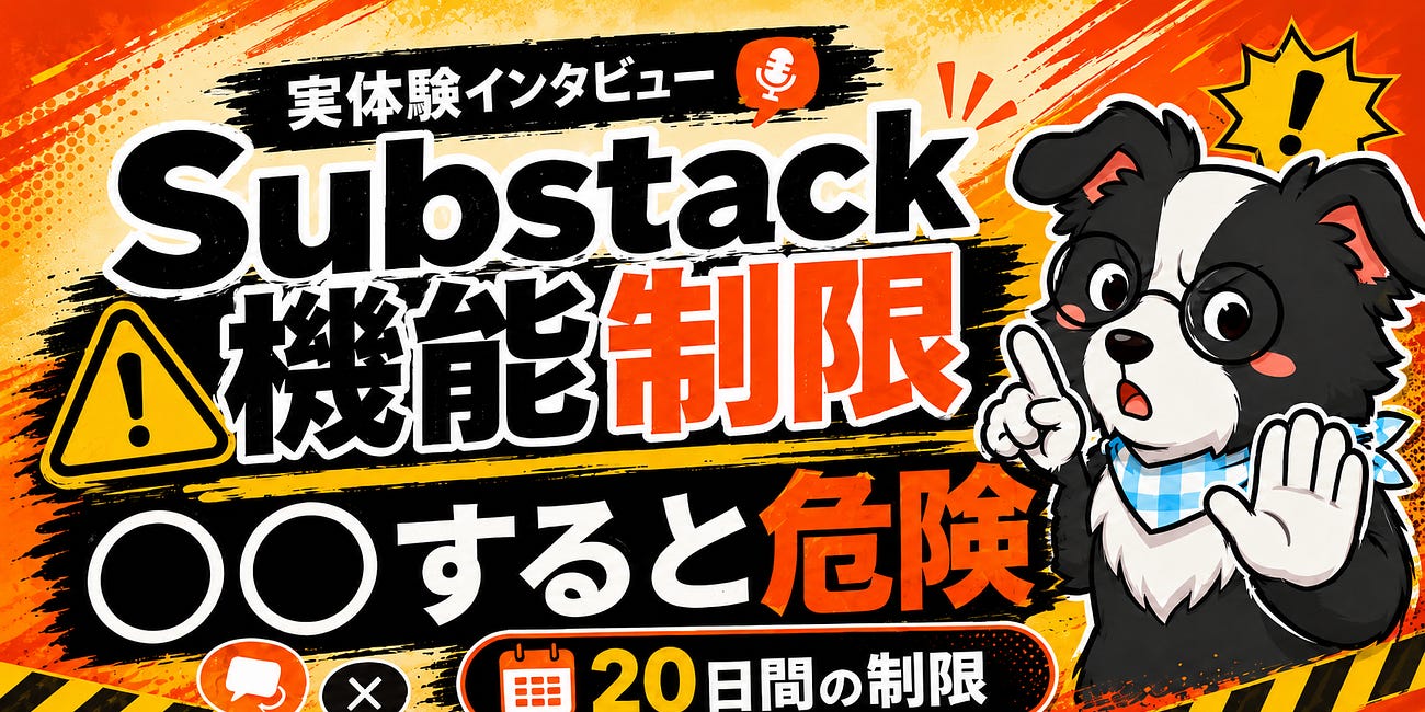 【⚪︎⚪︎すると危険】Substack20日間機能制限になった人にインタビューしてみた