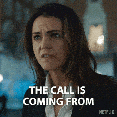 a woman says the call is coming from netflix on the bottom a woman says the call is coming from netflix on the bottom