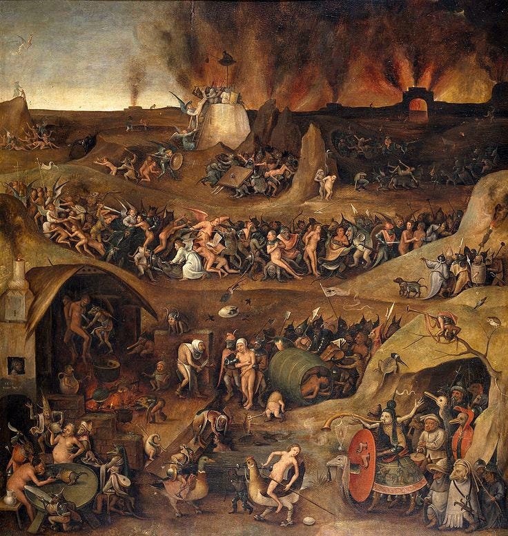 This may contain: a painting with many people and animals in it This may contain: a painting with many people and animals in it