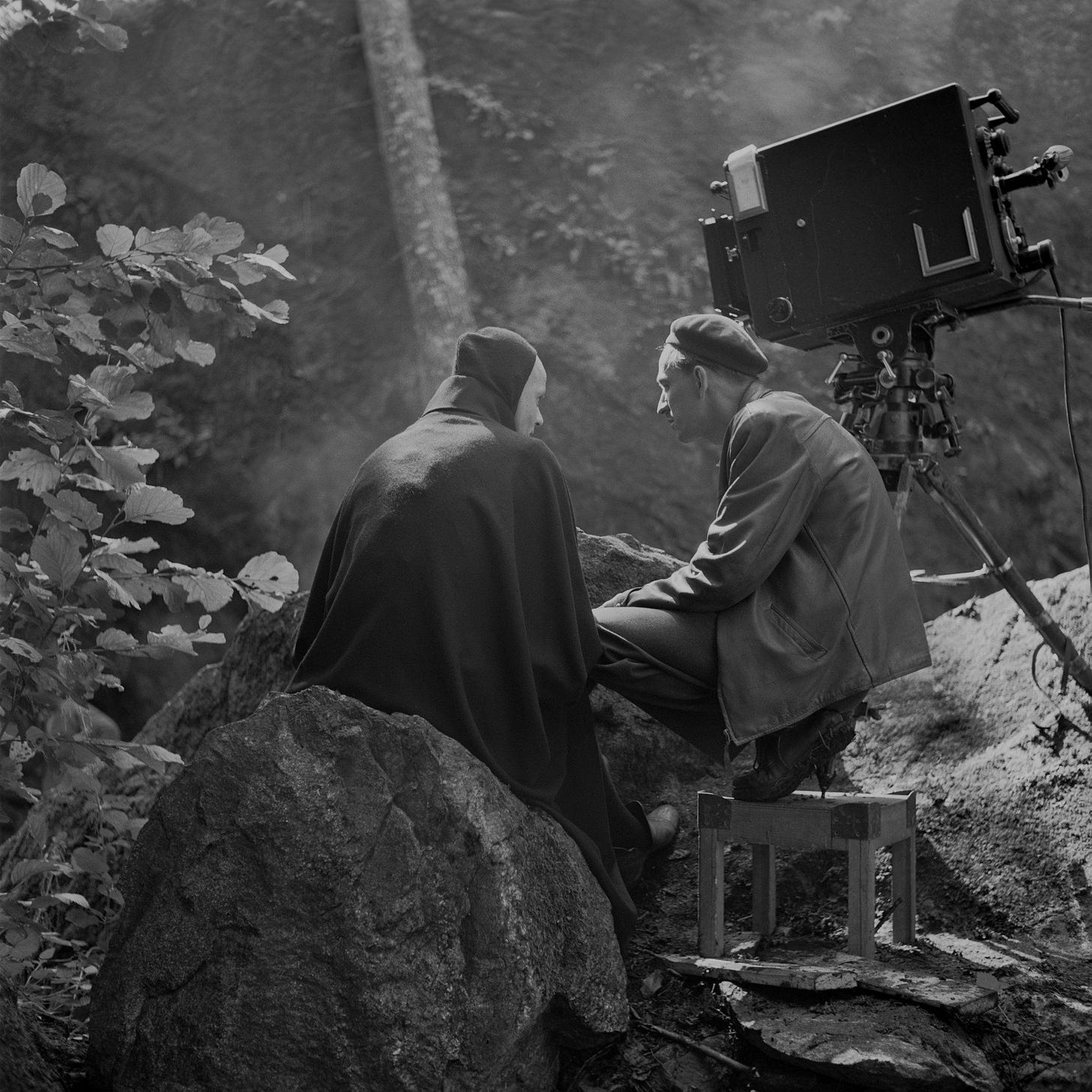 May be a black-and-white image of 2 people