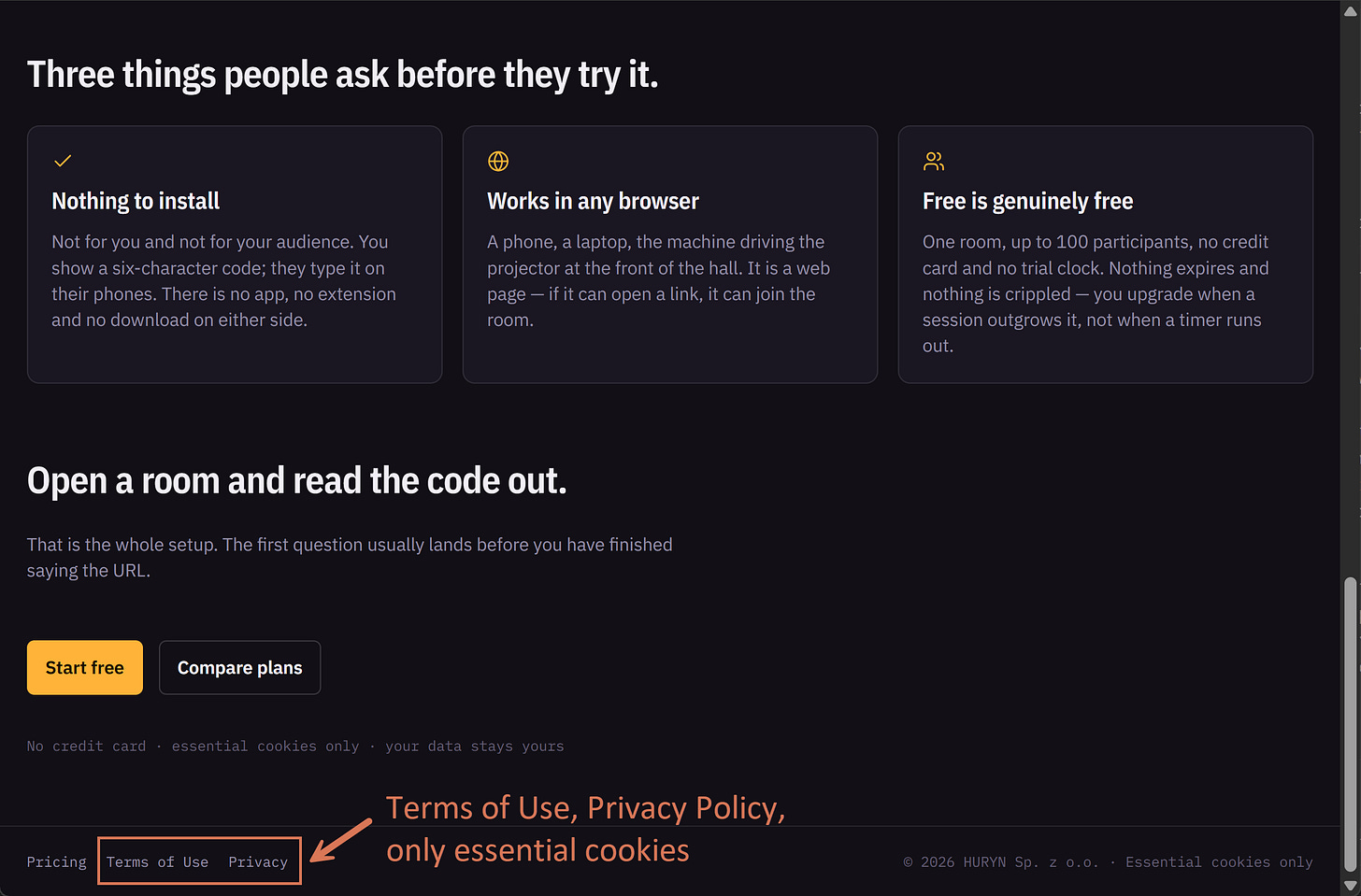 Landing page - basic information about the product Landing page - basic information about the product