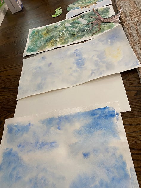 stop motion animation paper bird illustrations and filming set up