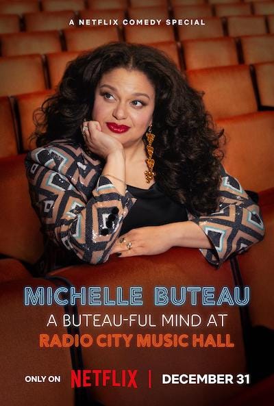 poster for Michelle Buteau: A Buteau-ful Mind at Radio City Music Hall (Netflix)