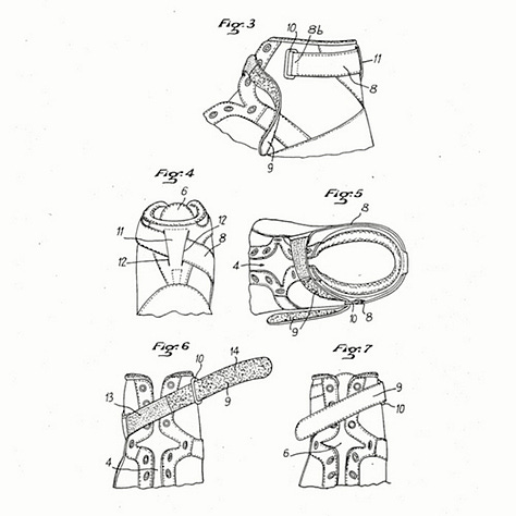 I disegni allegati al brevetto originale del "Criss-Cross Ankle System