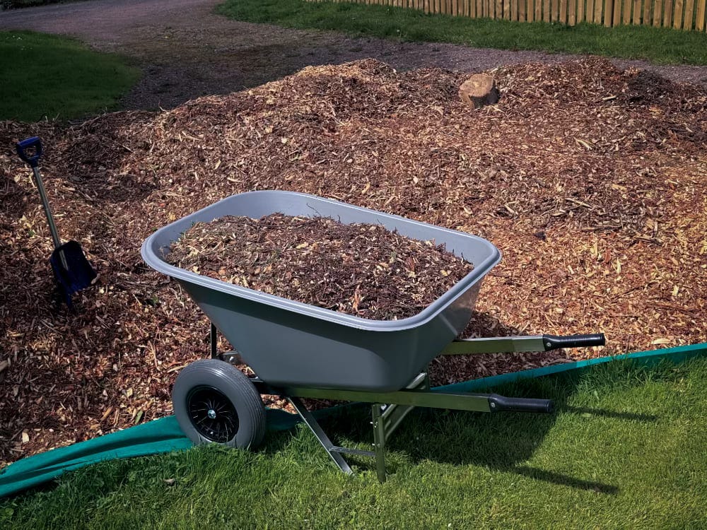 A handsome looking wheelbarrow. Two wheels on the front and a 200lt capacity. A handsome looking wheelbarrow. Two wheels on the front and a 200lt capacity.