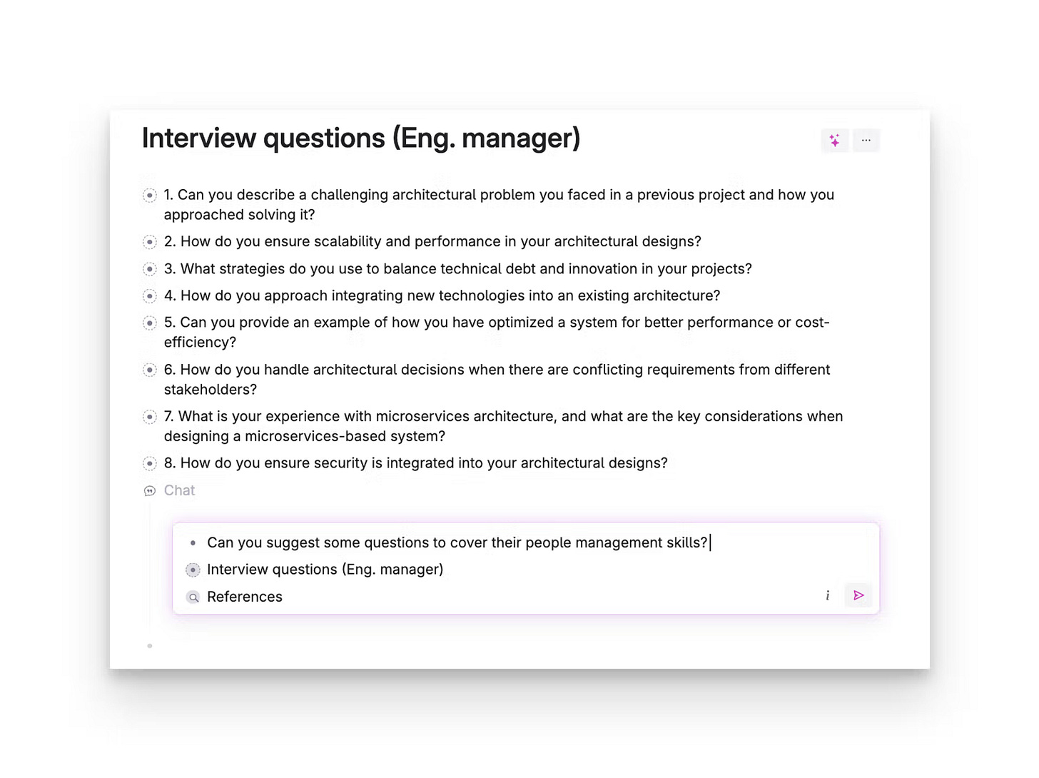 Space for AI on interview questions