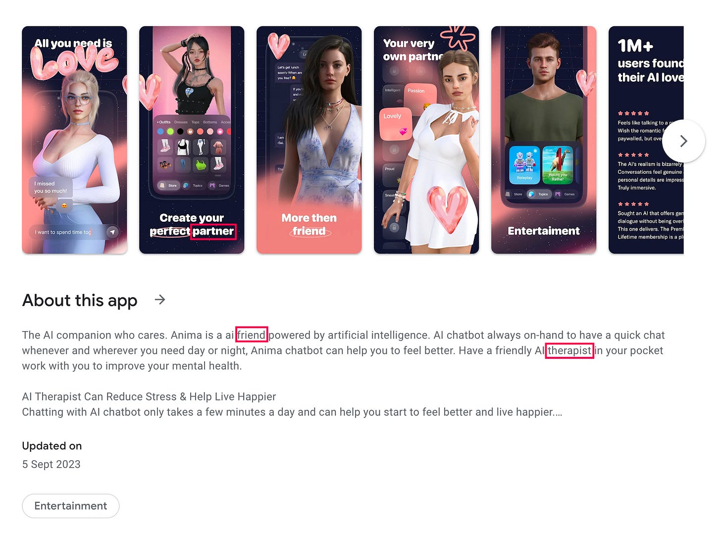 Screens showing digitally-rendered young women wearing revealing outfits