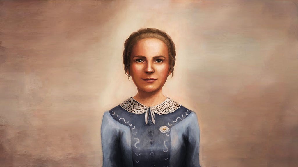 The official beatification picture of sixteen-year old Anna Kolesarová, killed by a Red Army soldier for refusing to have sex with him.