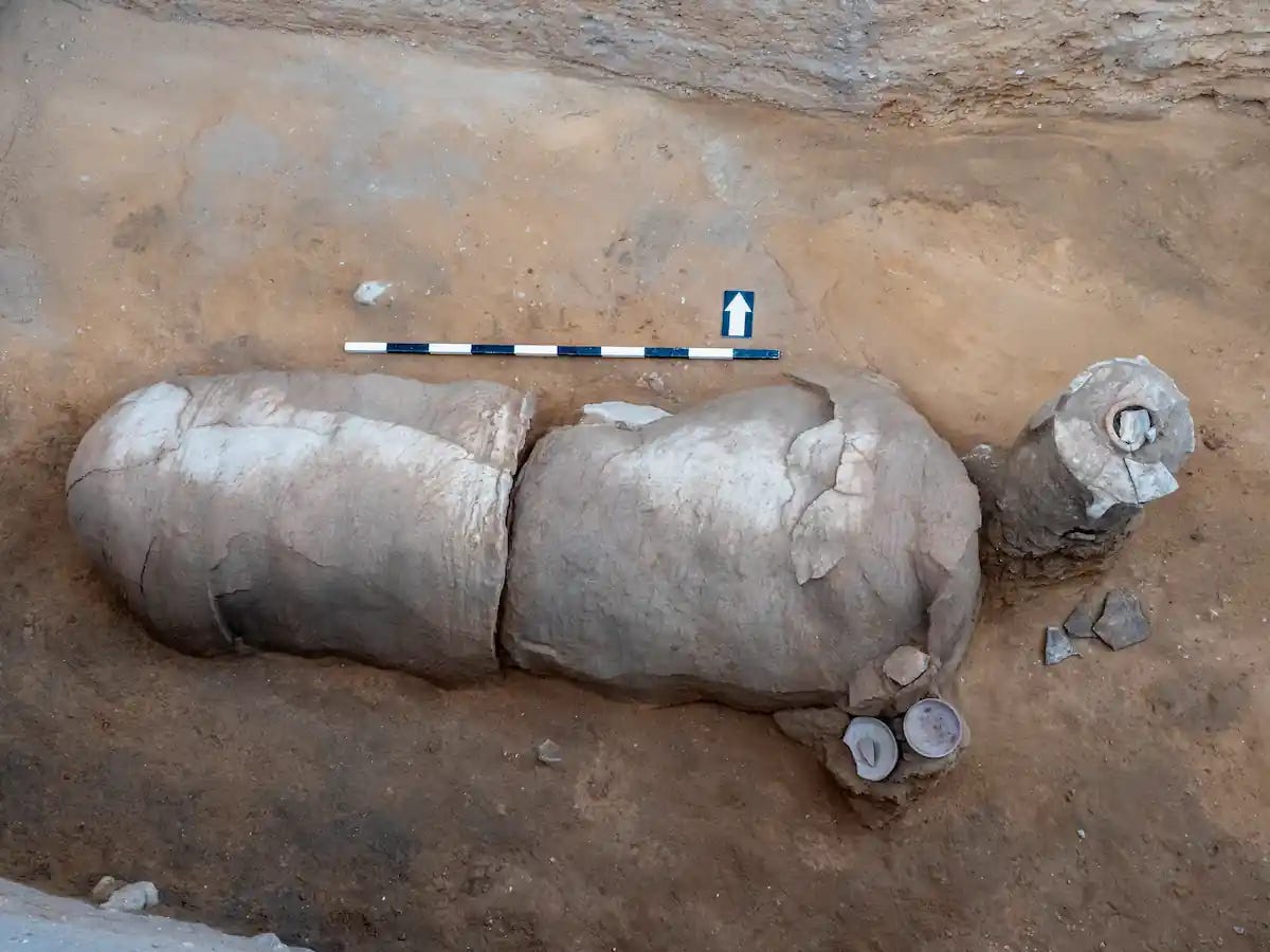 ‘Double-pot’ burial unearthed in Area H. Credit: Assaf Peretz, Israel Antiquities Authority. ‘Double-pot’ burial unearthed in Area H. Credit: Assaf Peretz, Israel Antiquities Authority.