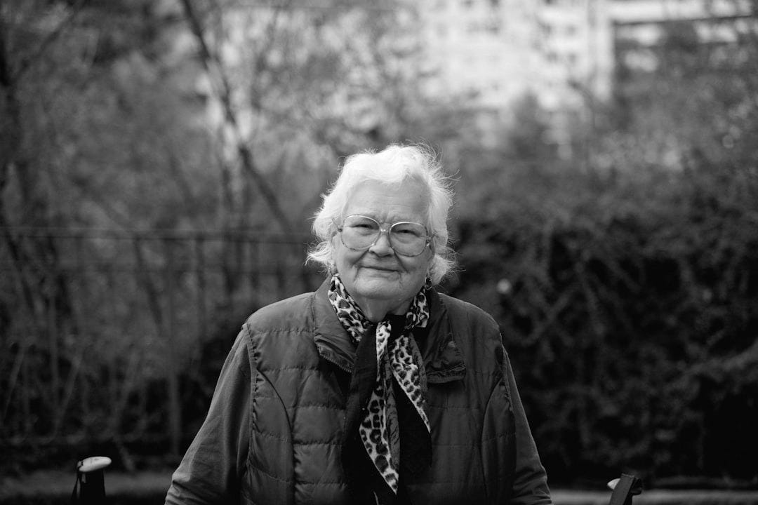 an old woman with glasses