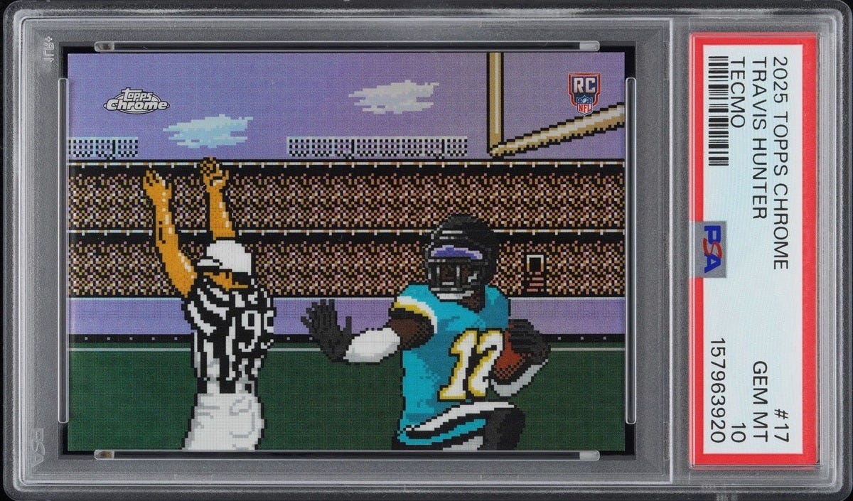2025 Topps Chrome Travis Hunter Tecmo PSA 10 Gem Mint POP 1 Rookie TECMO-17 SSP 2025 Topps Chrome Travis Hunter Tecmo PSA 10 Gem Mint POP 1 Rookie TECMO-17 SSP