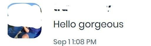 Post saying “hellow gorgeous” Post saying “hellow gorgeous”