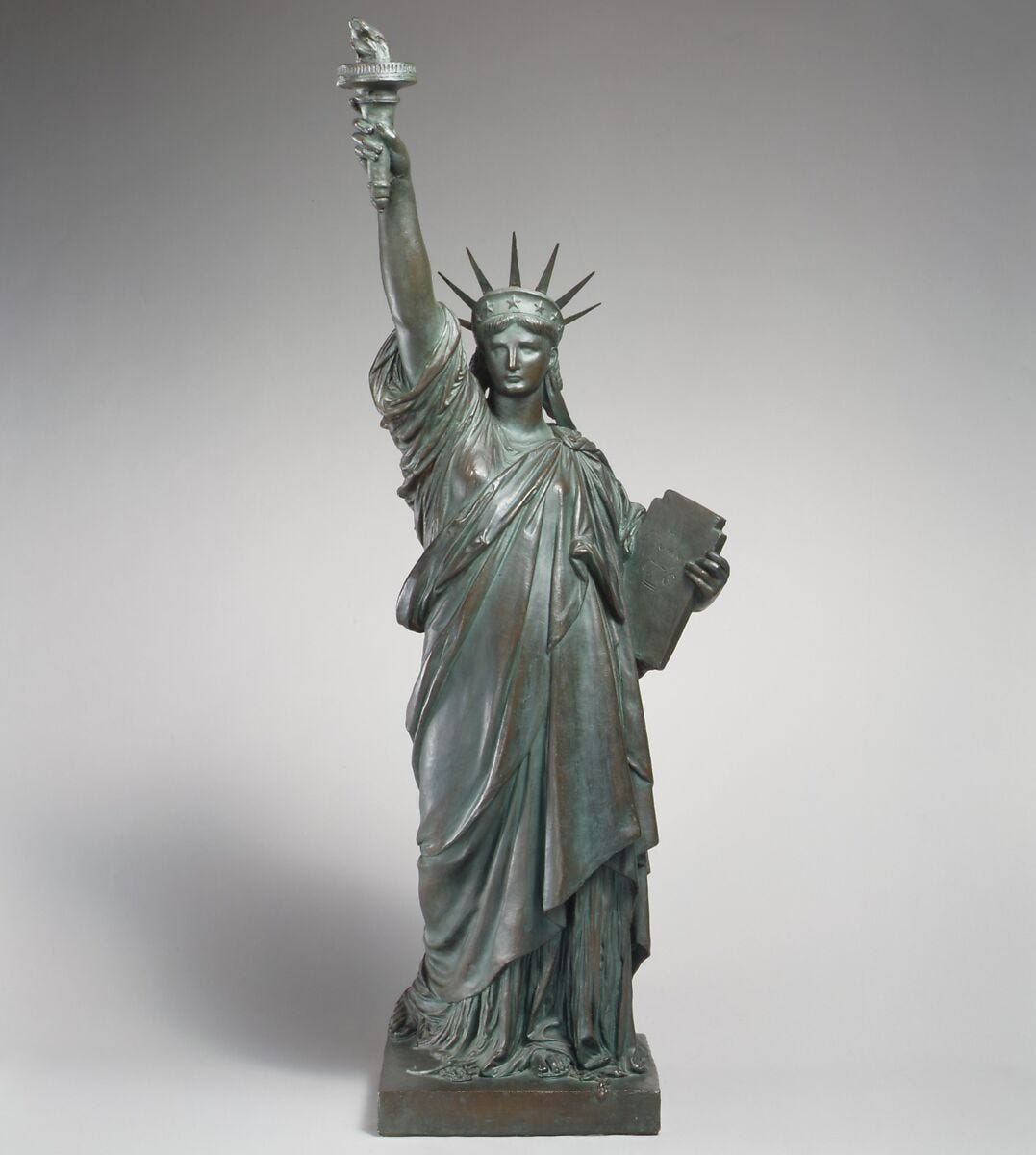 Liberty, Frédéric-Auguste Bartholdi (French, Colmar 1834–1904 Paris), Bronzed terracotta, French Liberty, Frédéric-Auguste Bartholdi (French, Colmar 1834–1904 Paris), Bronzed terracotta, French