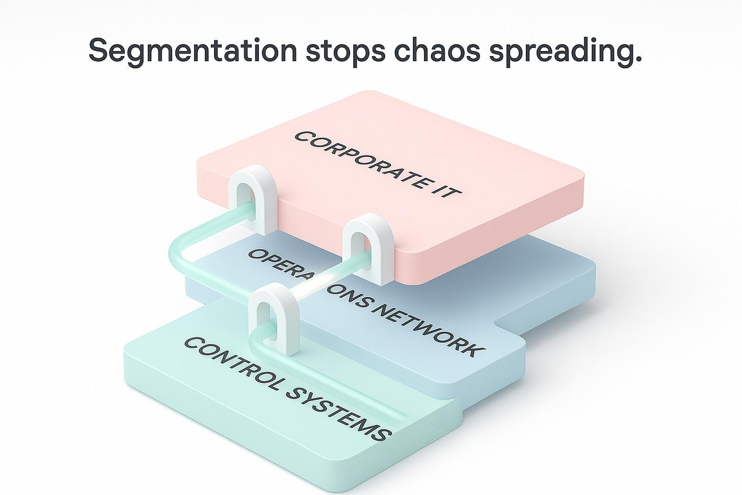 Simplified bright diagram showing separated OT network zones.