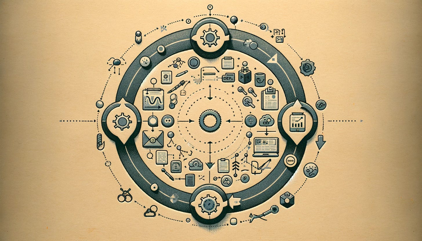 A circular flow diagram showing the iterative relationship between data engineering and semantic engineering, with each enhancing the other in a continuous cycle of improvement.