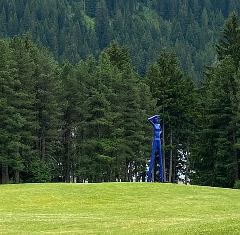 Pictures of park next to the conference center in Davos