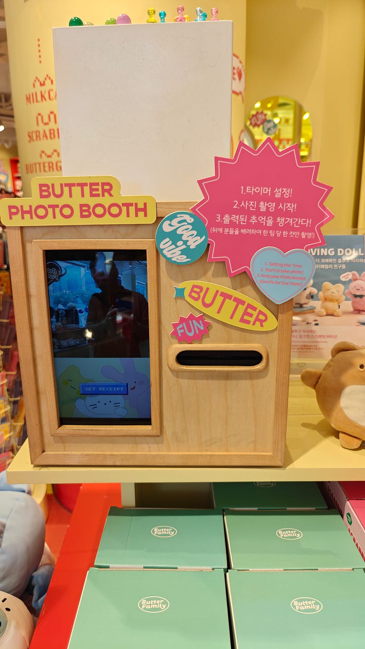Photo booth in a candy store in Korea, you can only use it when you purchase a product