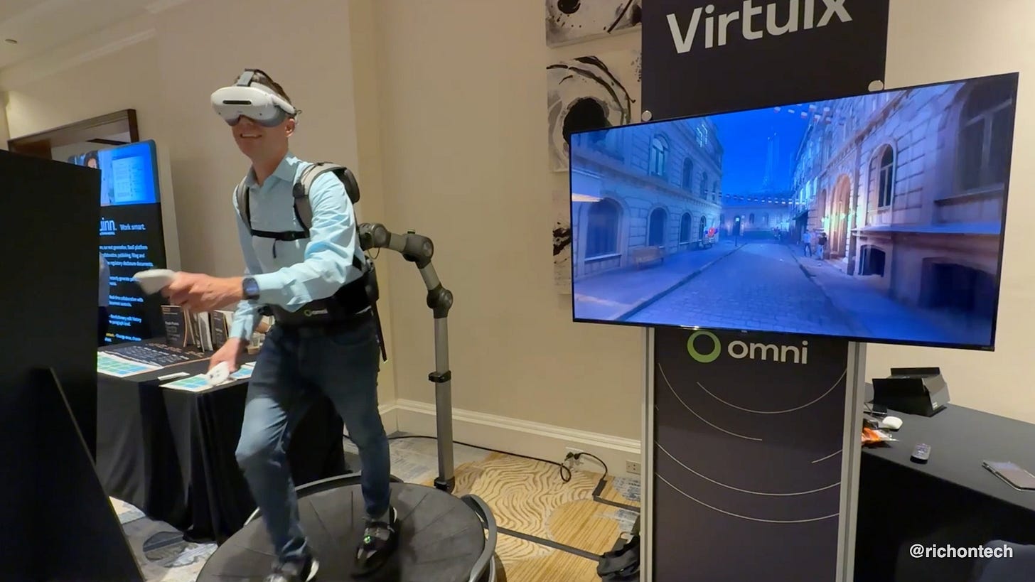 This VR treadmill lets you walk, run & jump inside virtual worlds