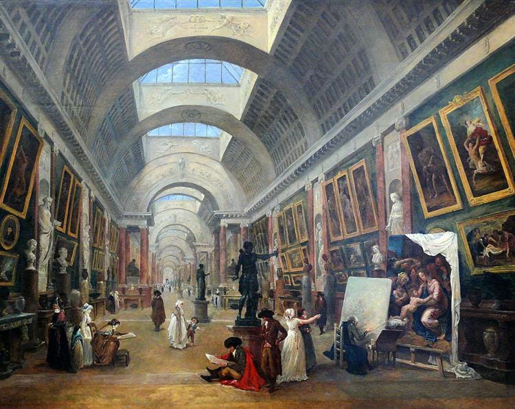 Projet d'aménagement de la Grande Galerie du Louvre, 1796 - Hubert Robert