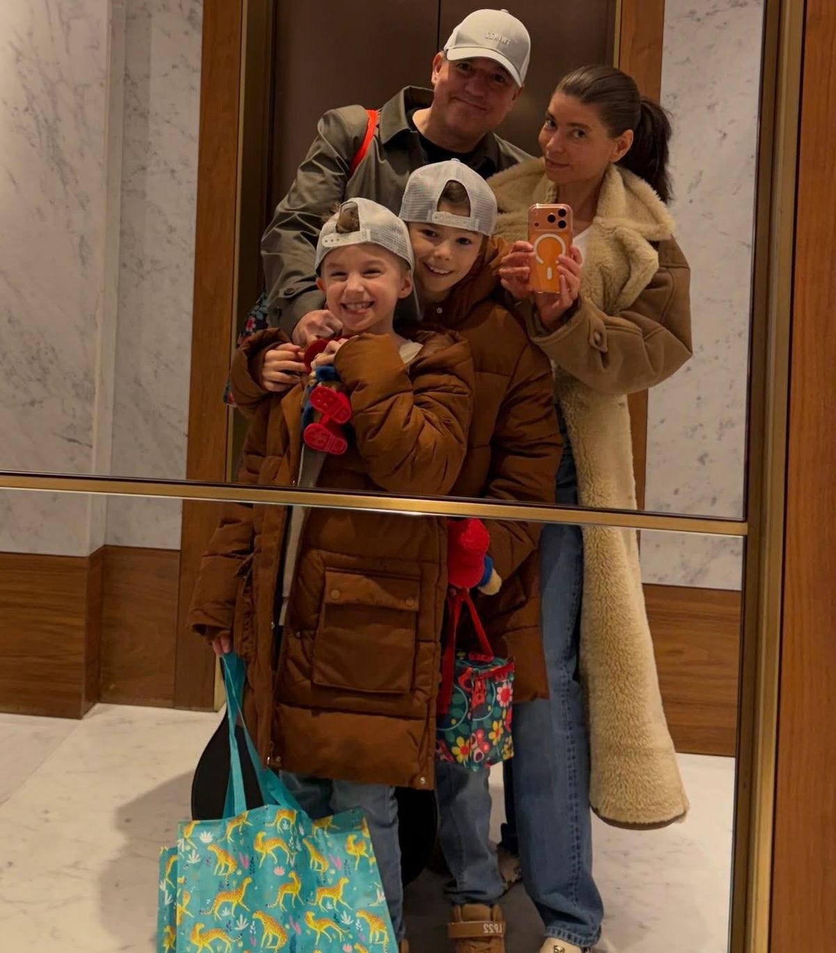 Leonardo Patrick pictured with mum Charbella, Dad Matthew and brother Fibonacci