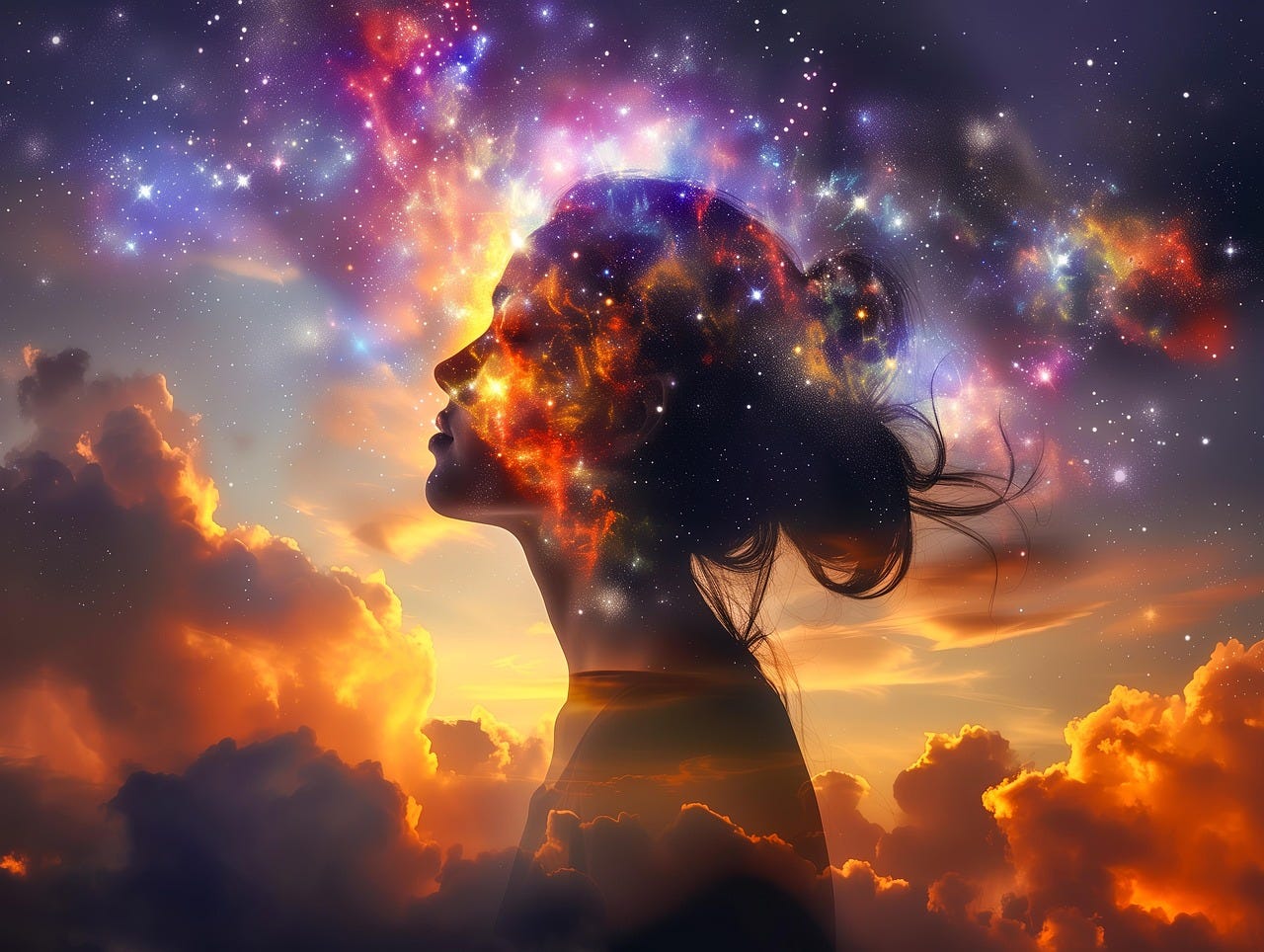 Free consciousness enlightenment soul illustration
