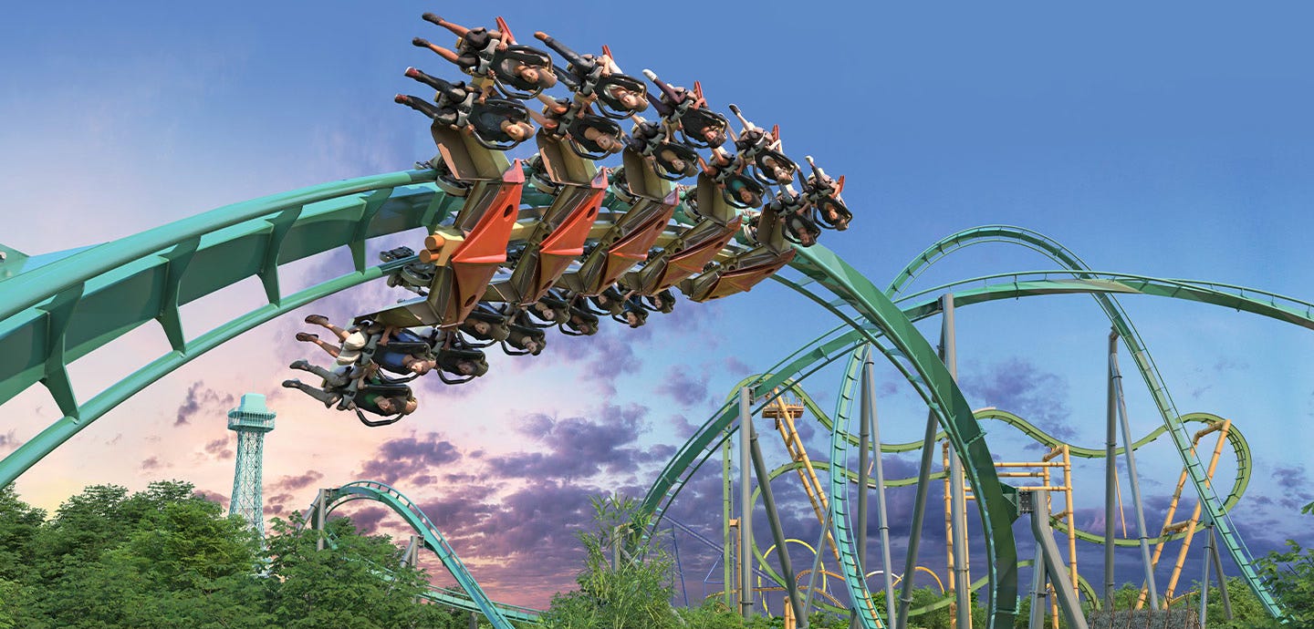 Rendering of inversion on Rapterra coaster coming to Kings Dominion