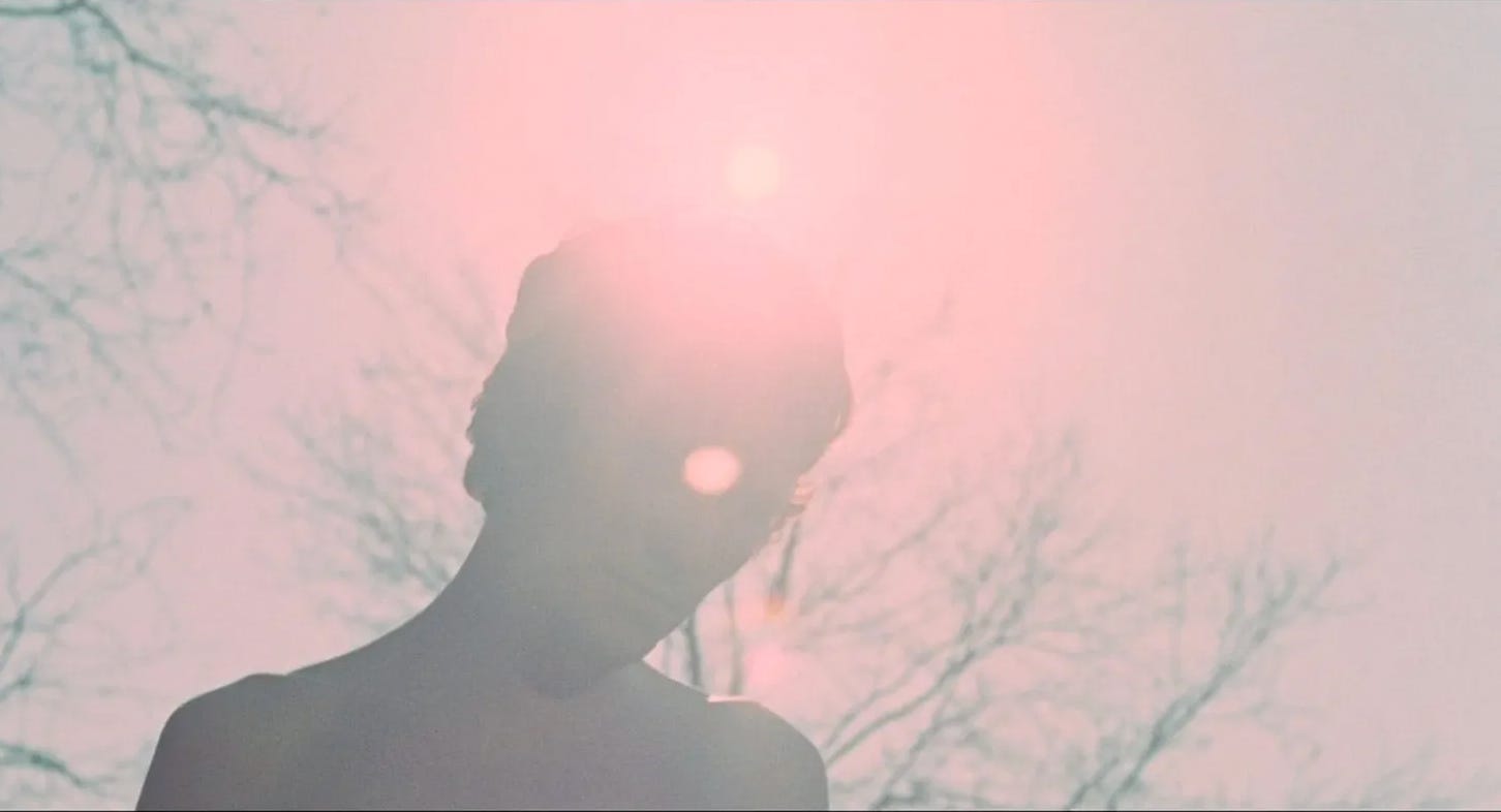 The silhouette of the angelic Terrence Stamp in "Teorema" (1968(