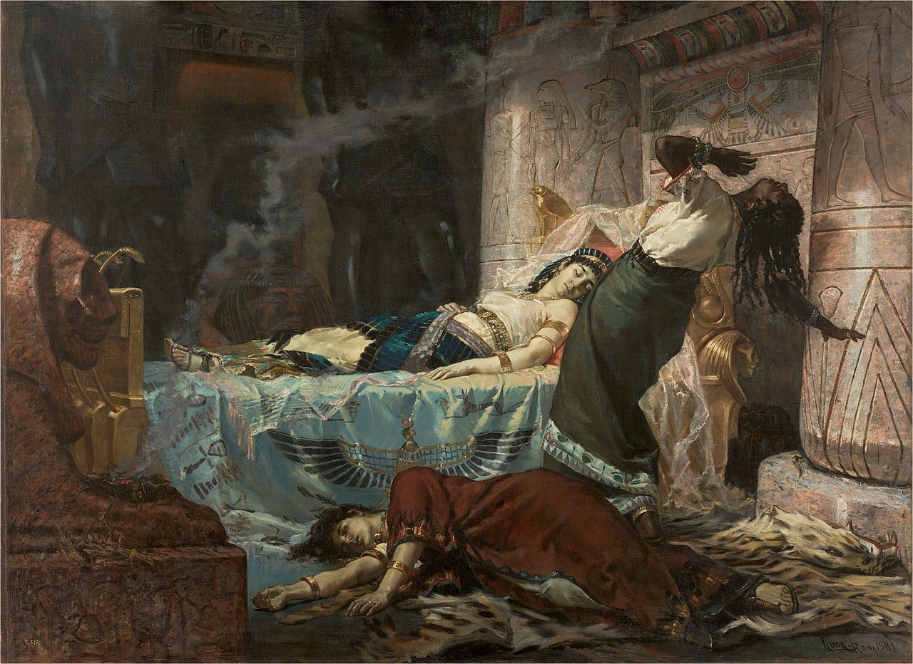 Juan Luna painting The Death of Cleopatra, referenced as a framing device for AI partnership design