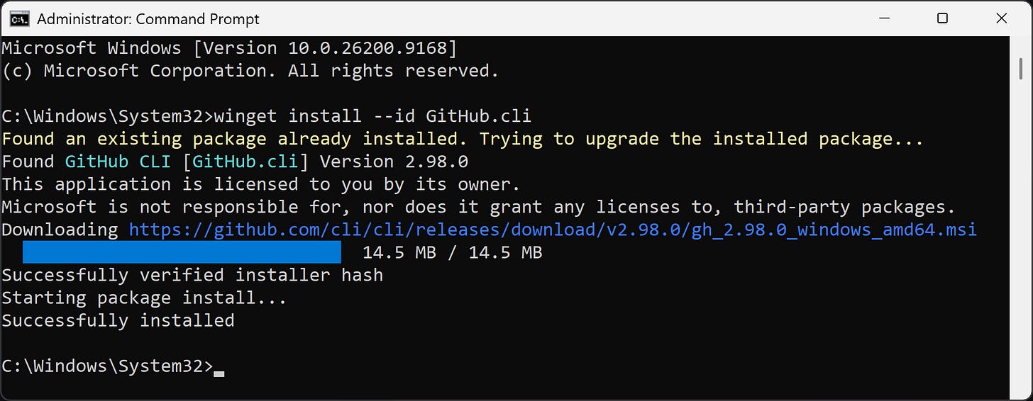 GitHub CLI installation