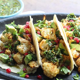 Roasted Cauliflower Tacos with Chimichurri
