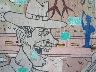 A - Murals - CU cartoon cowboy A - Murals - CU cartoon cowboy