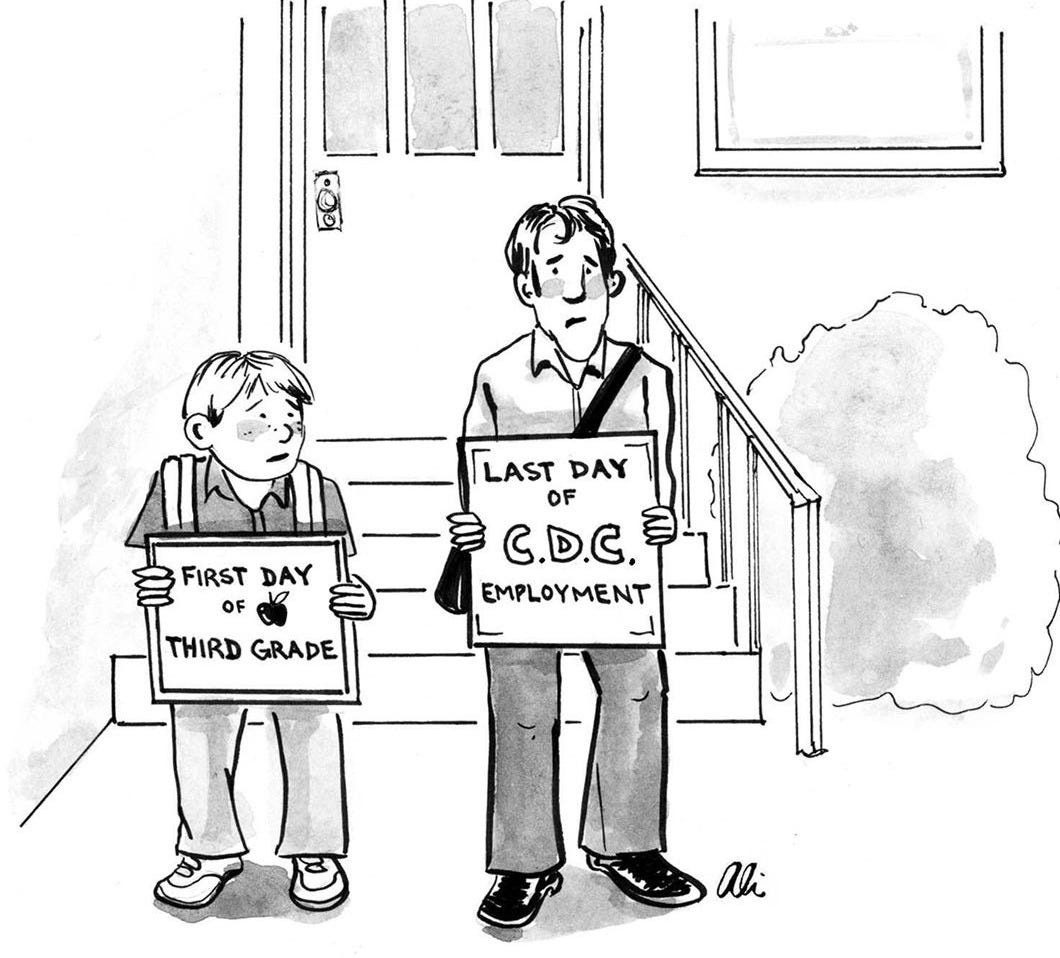 May be pop art of 1 person, child and text that says '[LASTDAY OF LAST DAY ..ഭ. EMPLOYMENT FIRST DAY OF THIRD GRADE ali'