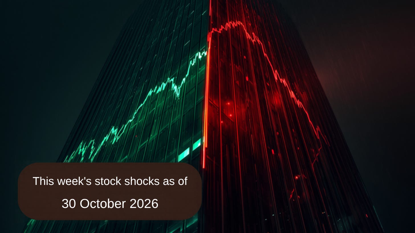 This week's stock shocks as of 30 October 2026 This week's stock shocks as of 30 October 2026