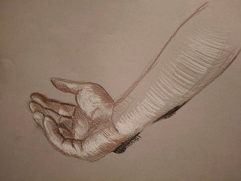 sketches of nude made in a life drawing class