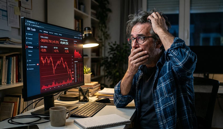 Inversor entra en pánico al ver sus inversiones caer Inversor entra en pánico al ver sus inversiones caer