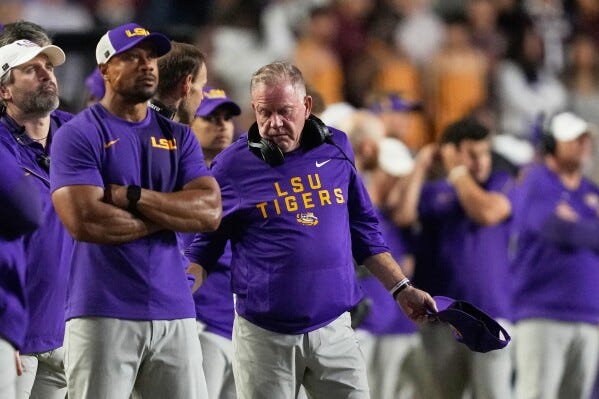 LSU fires coach Brian Kelly in the 4th season of his 10-year, $100 million  deal | AP News