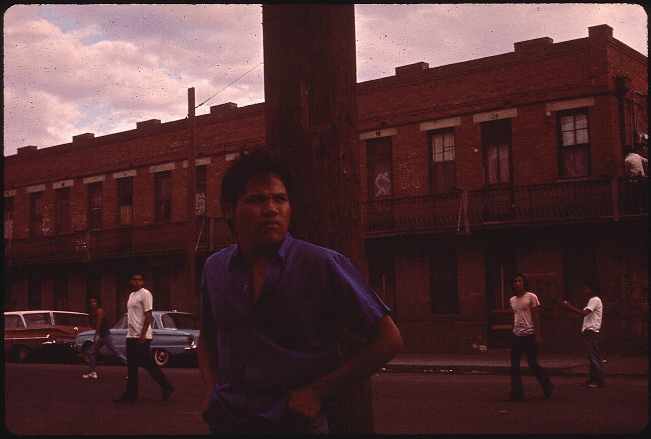 border money transfers — El Paso's Second Ward in 1972, photo by Danny Lyon for DOCUMERICA / Public domain (US National Archives via Wikimedia Commons) border money transfers — El Paso's Second Ward in 1972, photo by Danny Lyon for DOCUMERICA / Public domain (US National Archives via Wikimedia Commons)