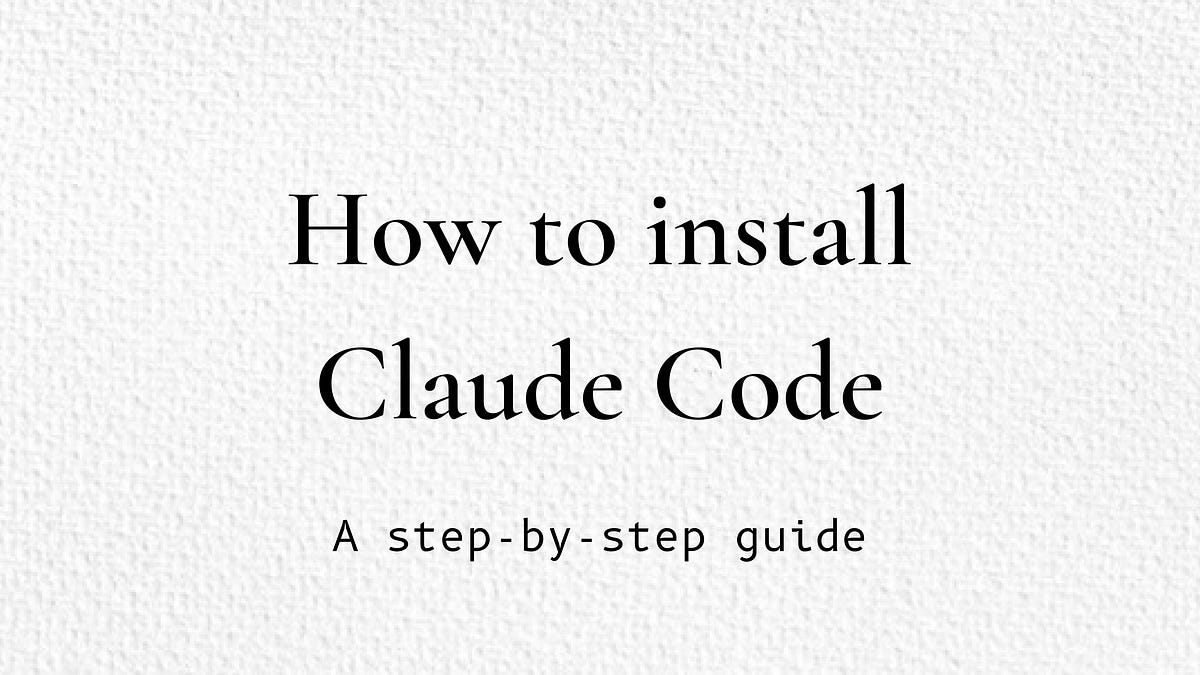 How Install Claude Code How to install Claude Code - Design with AI