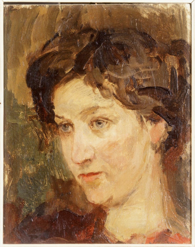 'Portret van de schilderes Jo Bauer-Stumpff' - olieverf op paneel: Isaac Israëls