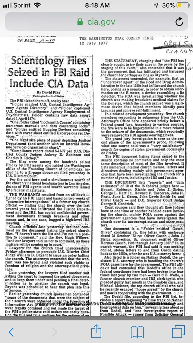 r/scientology - Declassified CIA documents about Scientology r/scientology - Declassified CIA documents about Scientology