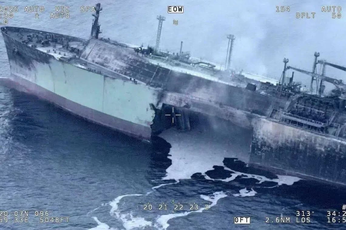 Russian LNG Tanker Sinks in Mediterranean After Explosion; Moscow Blames Ukraine for 'Terrorist Attack'