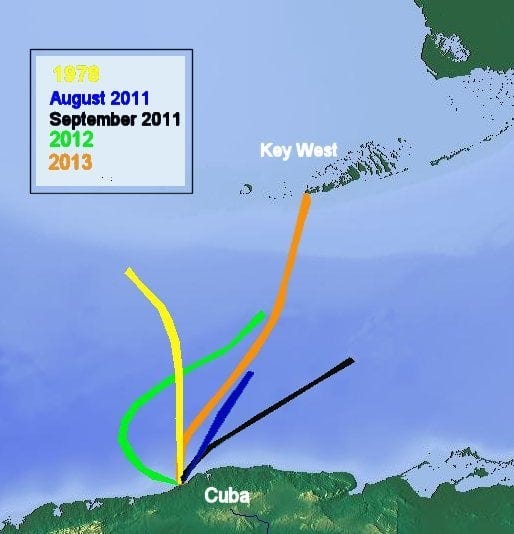All of Diana Nyad's Attempts to Swim from Cuba to Key West ...