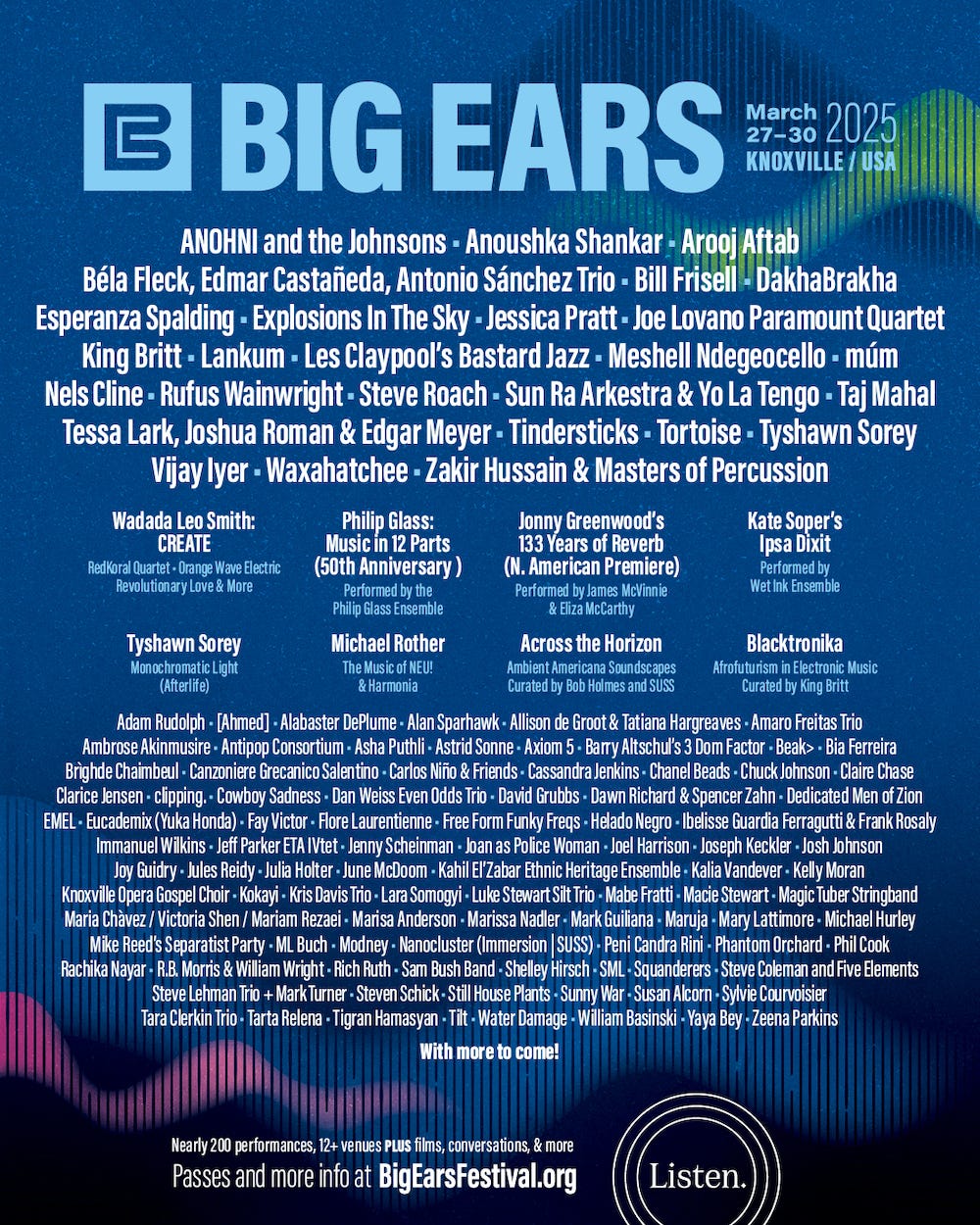 Big Ears Festival 2025 Lineup Has ANOHNI & The Johnsons, Waxahatchee, Yo La  Tengo With Sun Ra Arkestra, & Much More